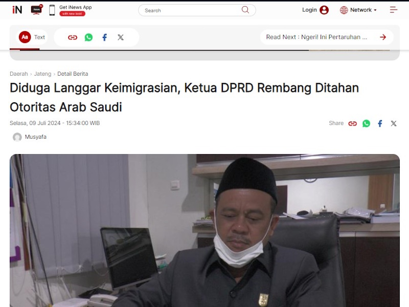 Diduga langgar Kemiigrasian, Ketua DPRD Rembang ditahan Imigrasi Arab Saudi